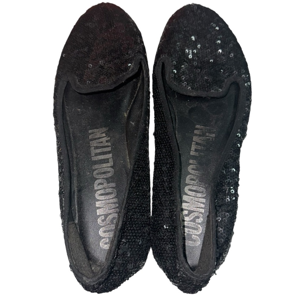 Cosmopolitan Black Sequin Women's Flats 7.5
